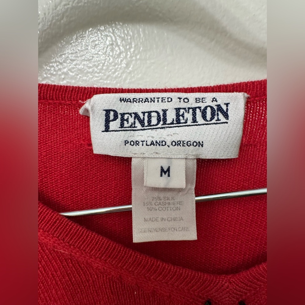 Pendleton Diamond Beaded Pattern Silk Cashmere Kn… - image 3